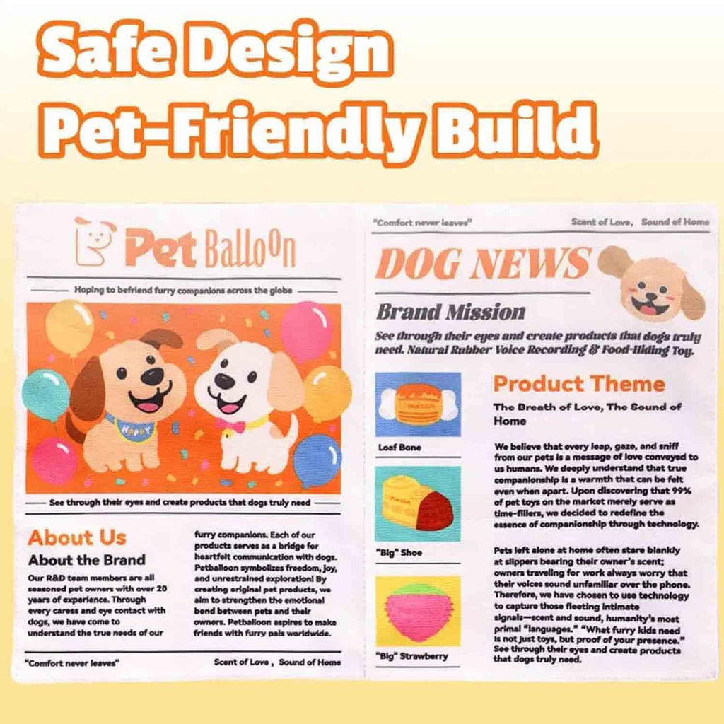 Crinkle Newspaper Dog Toy (2-Pack) for Small to Medium Dogs — Low-Noise Indoor Play