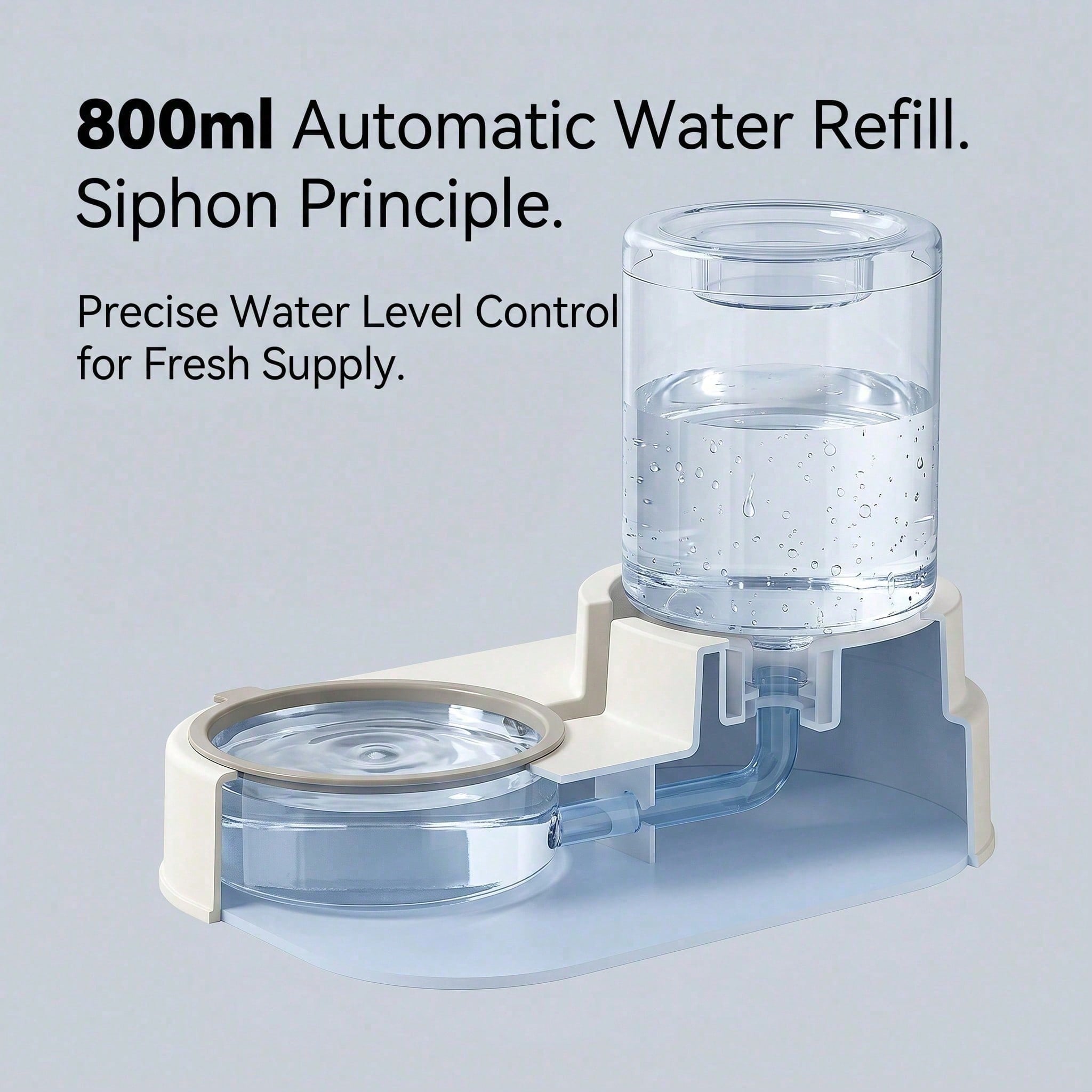 Gravity-Fed Food & Water Station for Cats and Small Dogs — 2-in-1