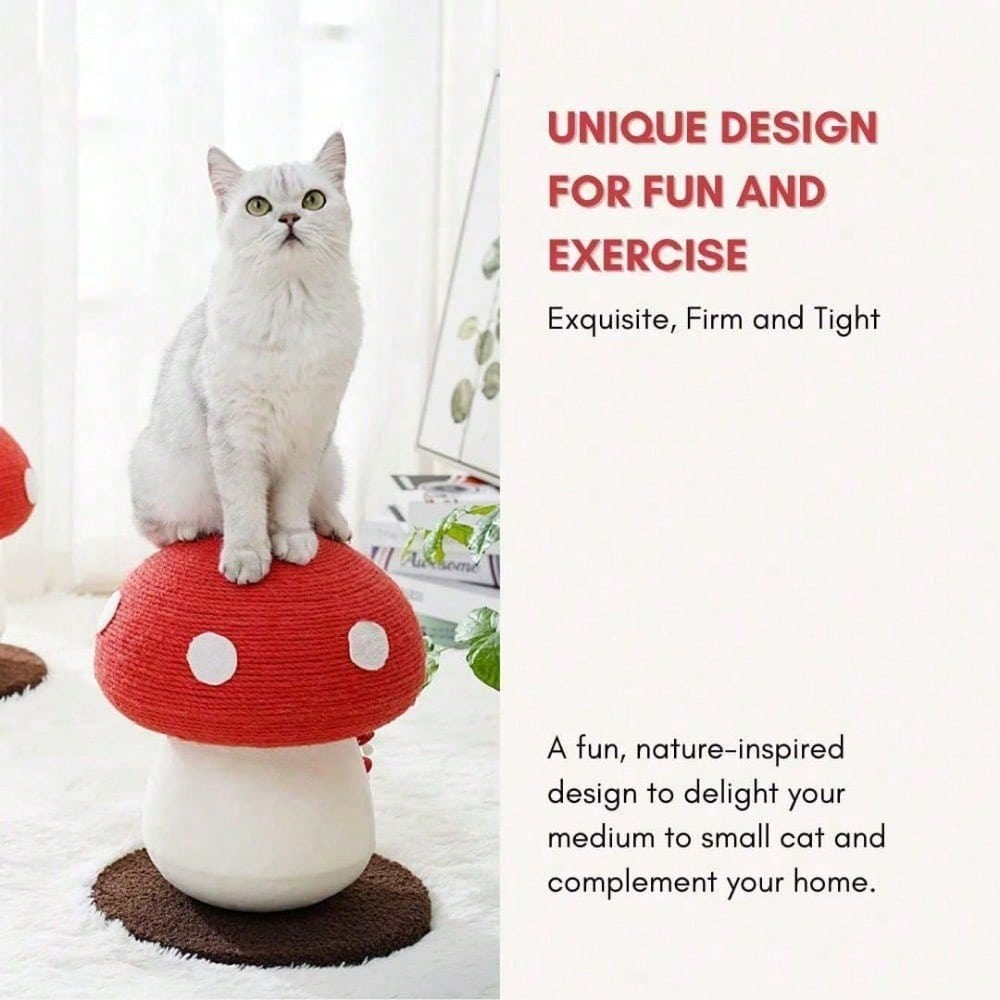 Sisal Mushroom Cat Scratching Post for Small & Medium Cats — No Assembly