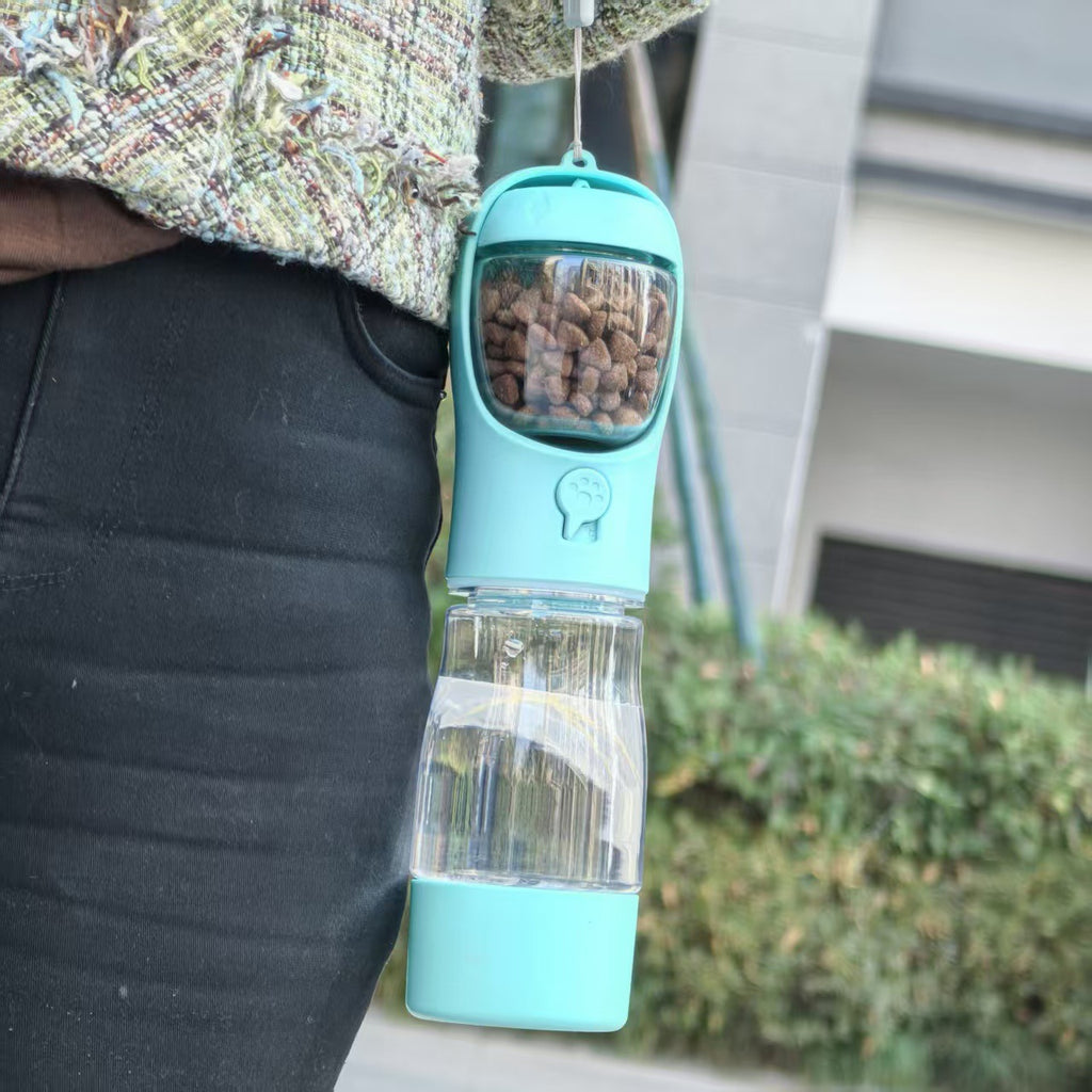 3-in-1 Walk & Feed Travel Bottle for Dogs — Water, Food & Waste Bags