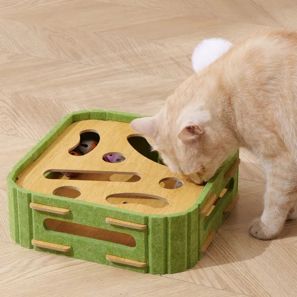 Sisal Cat Scratcher with Interactive Balls — Compact 30cm Cube