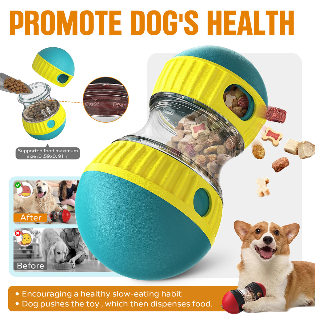 Treat Dispensing Puzzle Ball for Dogs — Adjustable Slow Feeder