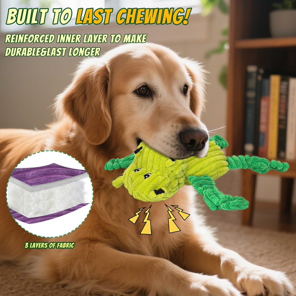 Squeaky Plush Dog Toy 5-Pack for Small, Medium & Large Dogs — Built-In Squeaker