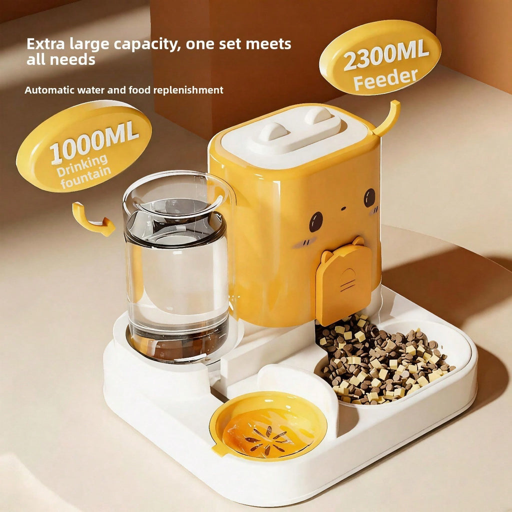 Gravity Pet Feeder & Water Dispenser for Cats and Dogs — 2-in-1