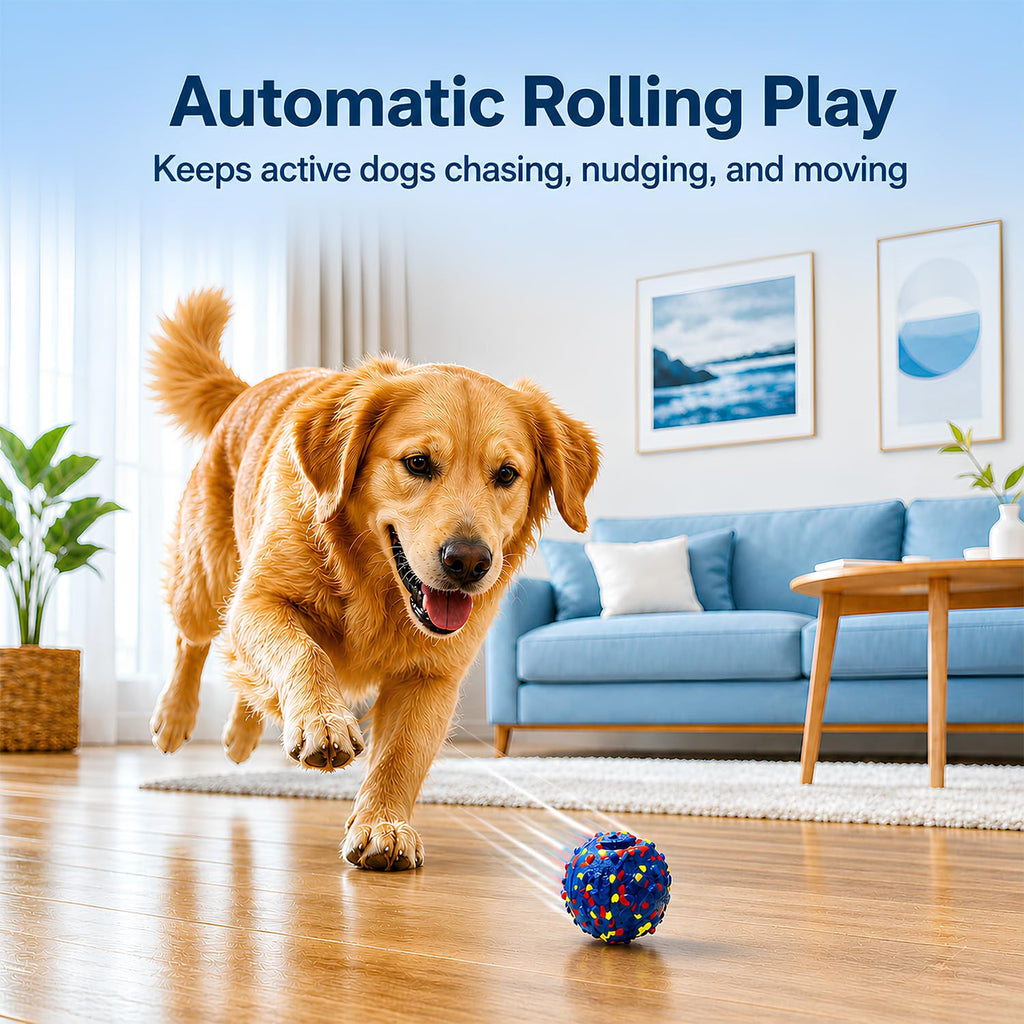 Rolling Interactive Ball for Dogs — Self-Moving, Waterproof & Rechargeable