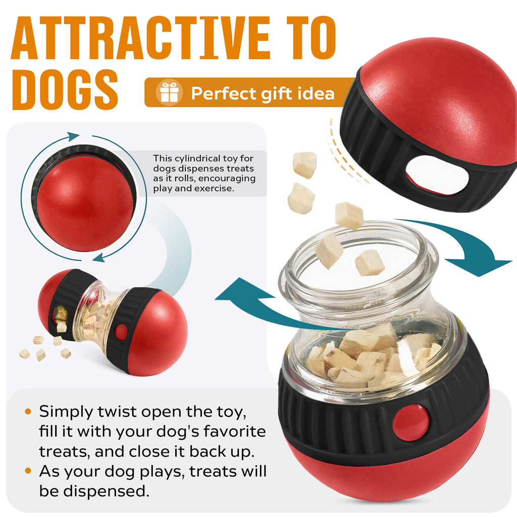 Treat Dispensing Puzzle Ball for Dogs — Adjustable Slow Feeder