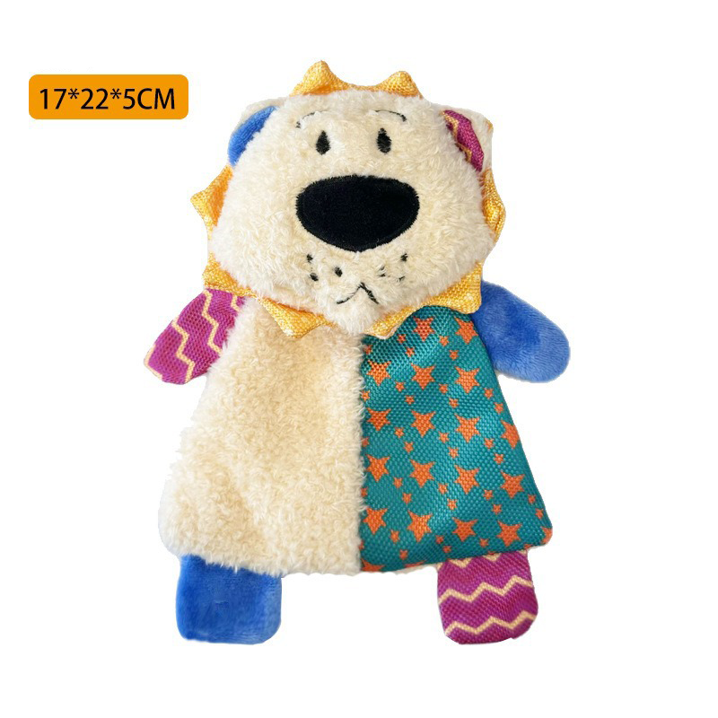 Crinkle & Squeak Plush Lion Toy for Small to Medium Dogs — Dual Squeakers