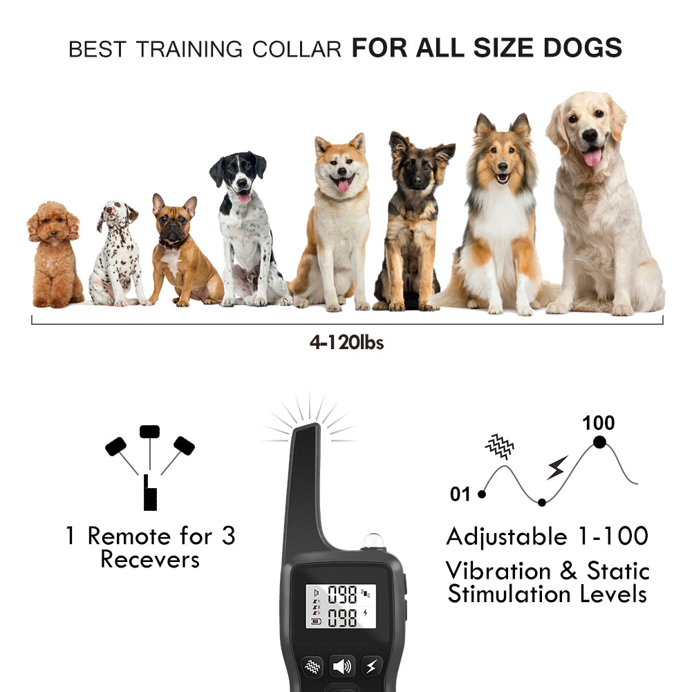 Long-Range Dog Training Collar with Vibration & Tone — 1000m Remote