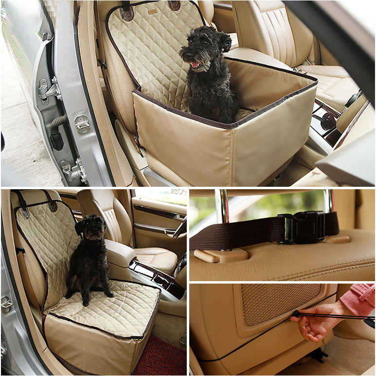 Waterproof Car Seat Protector for Dogs — Foldable 2-in-1 Cover