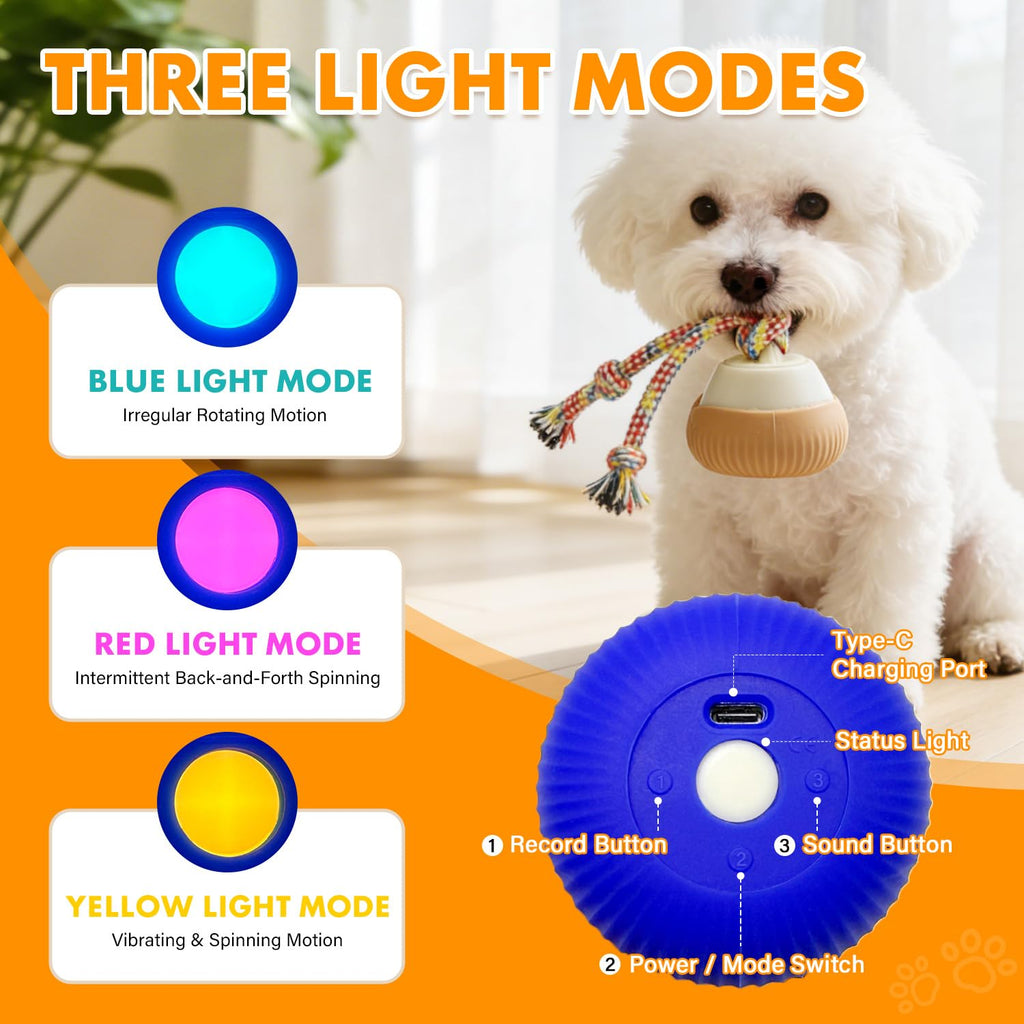 Self-Rolling Cat Toy Ball with LED Lights & Sound — Auto Rotating