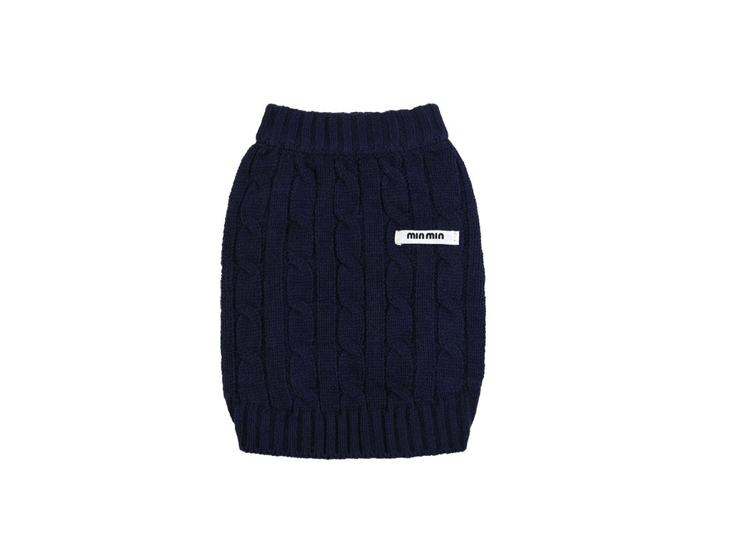 Warm Cotton Knit Sweater for Dogs — Minimalist Navy Style | Pawside Pets