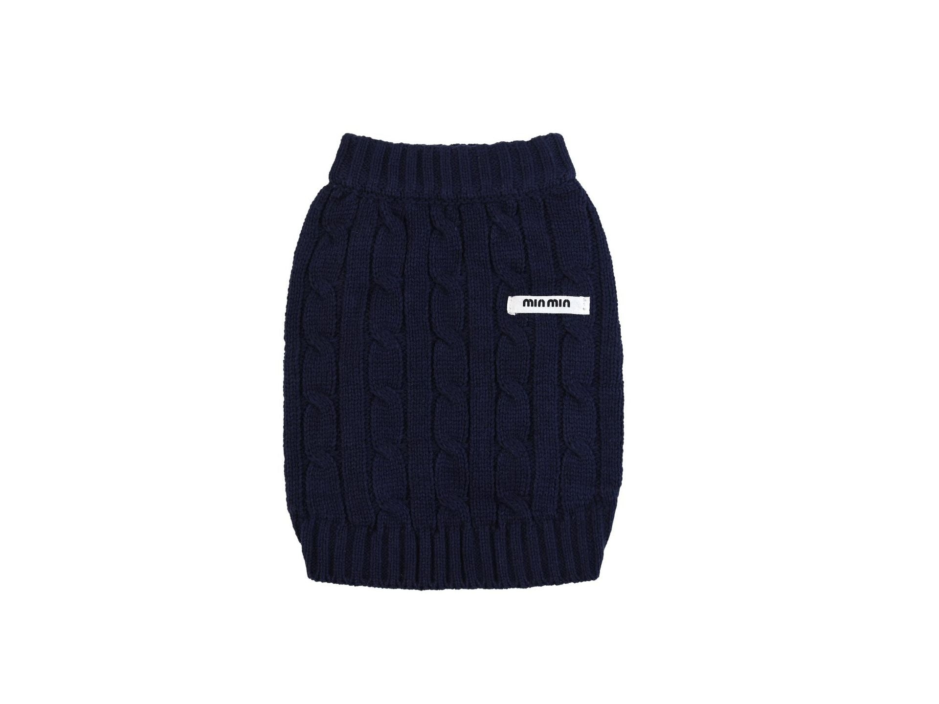 Warm Cotton Knit Sweater for Dogs — Minimalist Navy Style | Pawside Pets