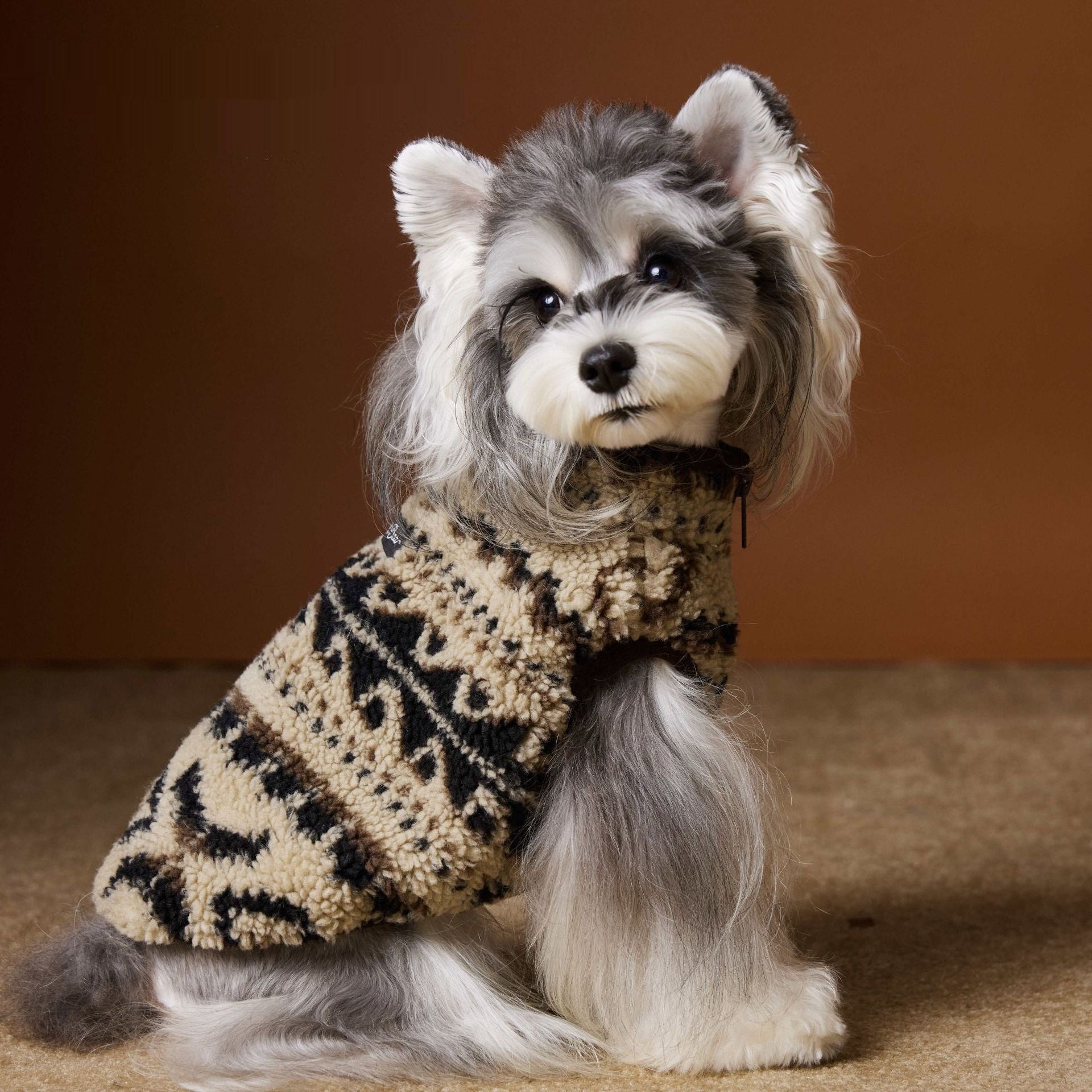 Cosy Fair Isle Knit Vest for Small Dogs — Teddy & Shih Tzu Fit
