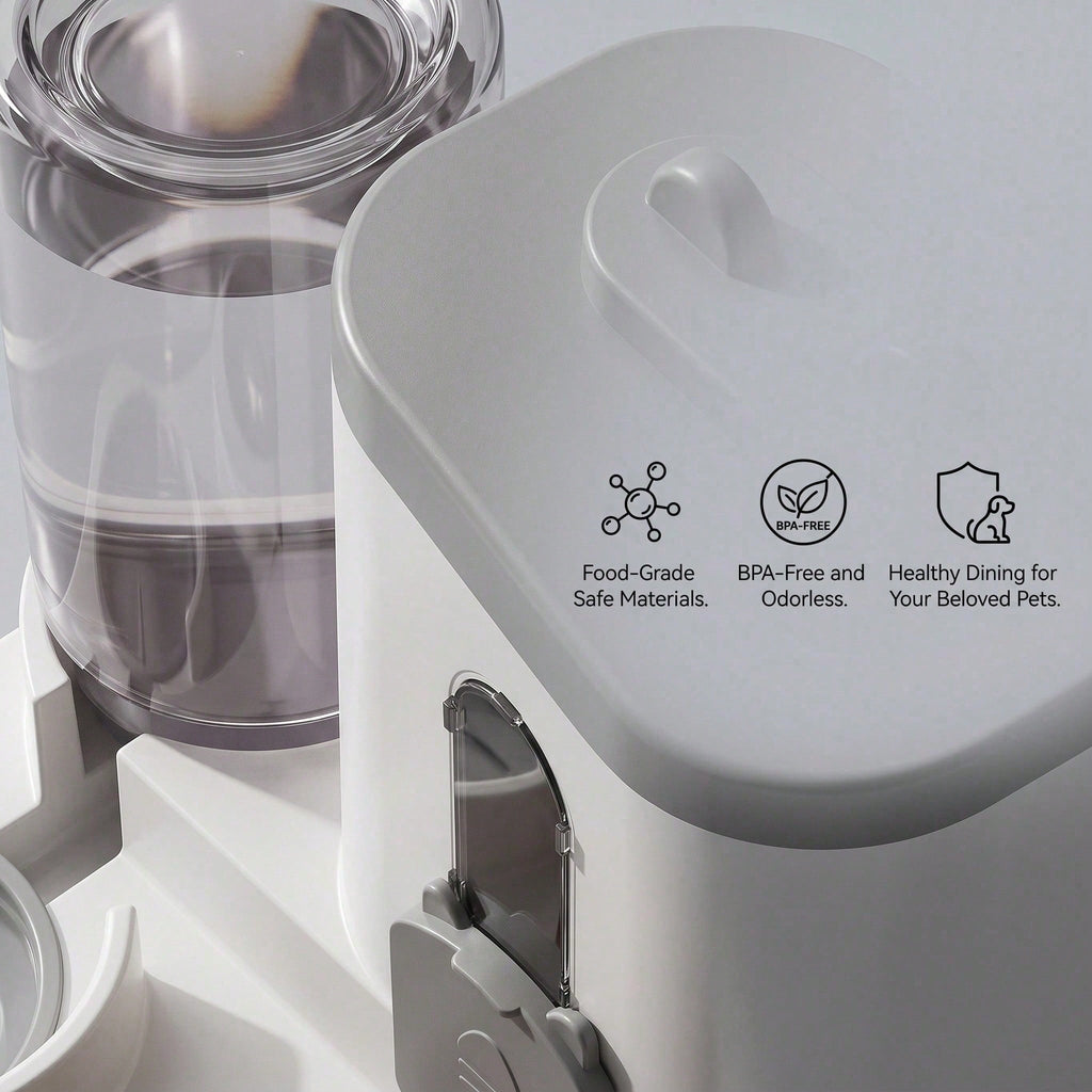 Gravity-Fed Food & Water Station for Cats and Small Dogs — 2-in-1