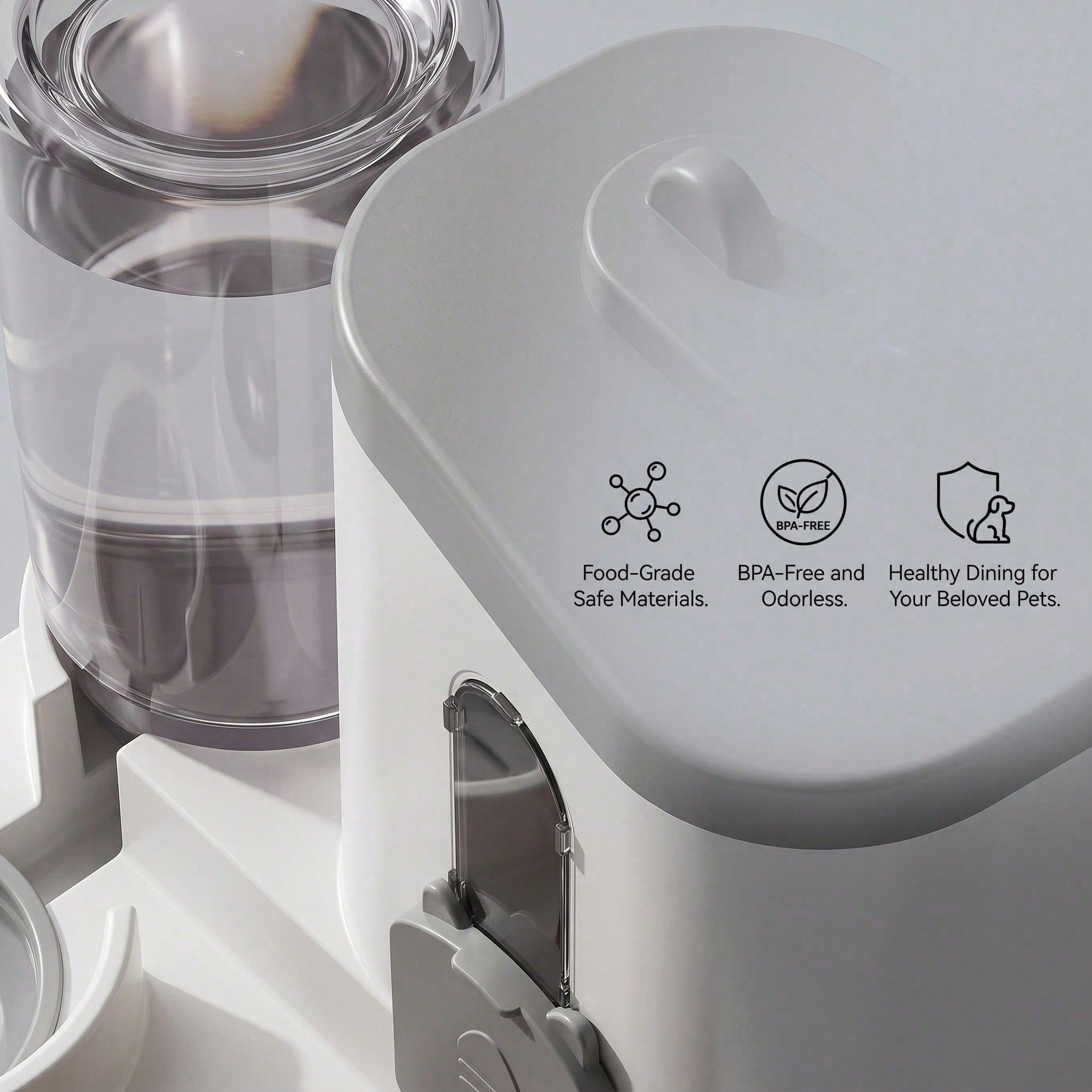 Gravity-Fed Food & Water Station for Cats and Small Dogs — 2-in-1