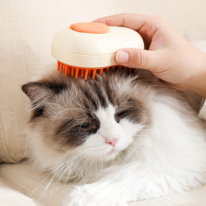 3-in-1 Steam Grooming Brush for Cats & Dogs — Self-Cleaning Spray Comb