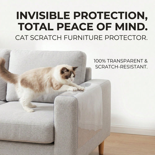 Clear Furniture Scratch Guards for Cats — 16-Sheet Kit with Pins