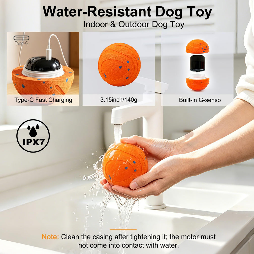Self-Moving Dog Ball for Independent Play — Rechargeable & Chew-Resistant