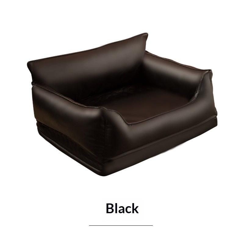 All-Season Cat Sofa Bed — Faux Leather Lounge for Cats