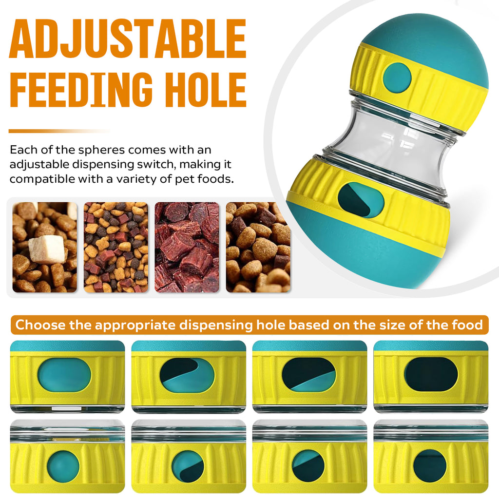 Treat Dispensing Puzzle Ball for Dogs — Adjustable Slow Feeder