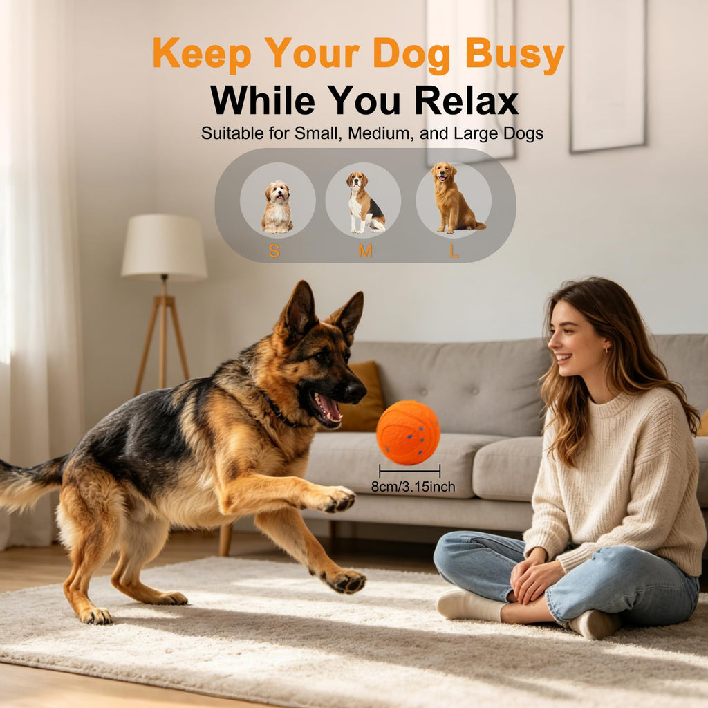 Self-Moving Dog Ball for Independent Play — Rechargeable & Chew-Resistant