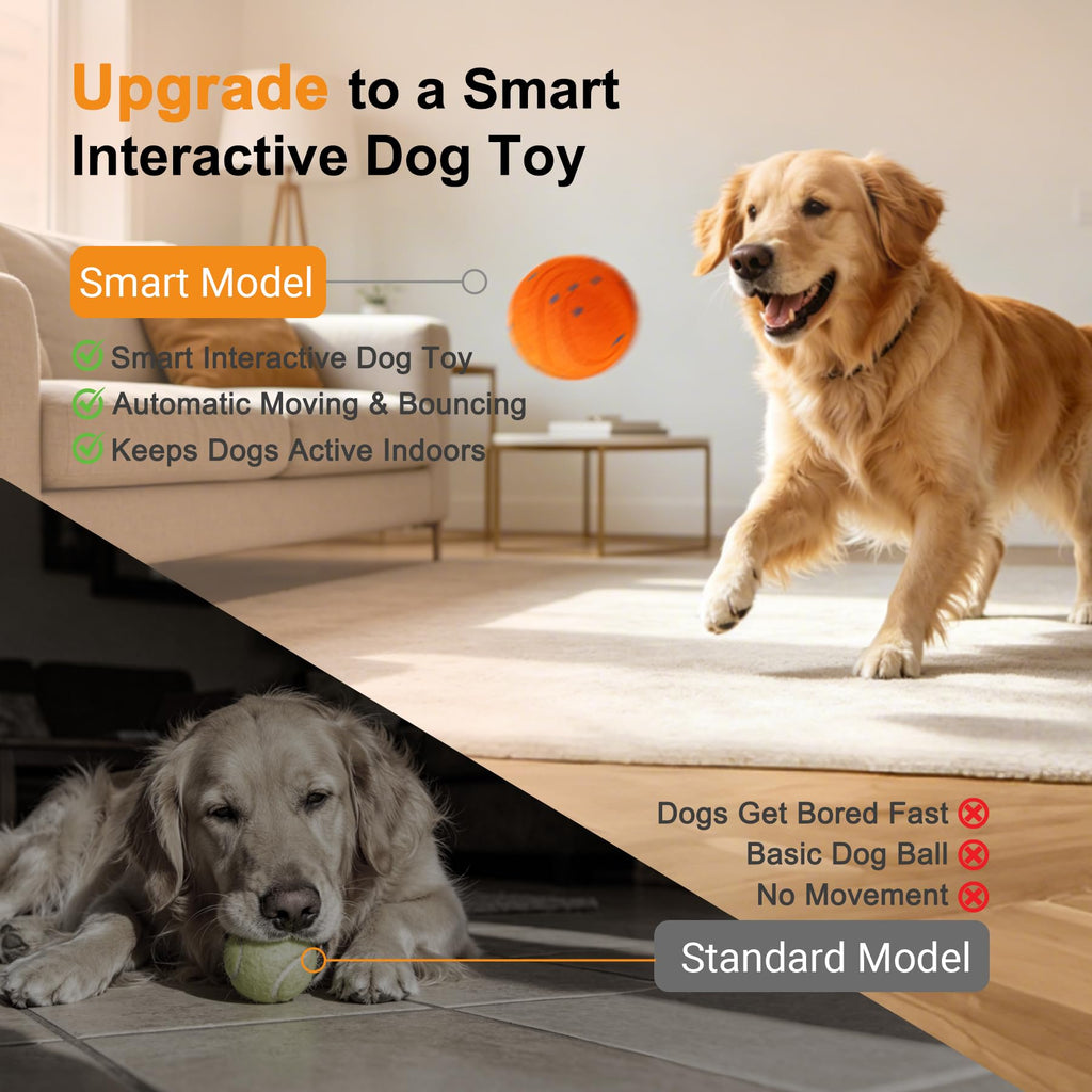 Self-Moving Dog Ball for Independent Play — Rechargeable & Chew-Resistant