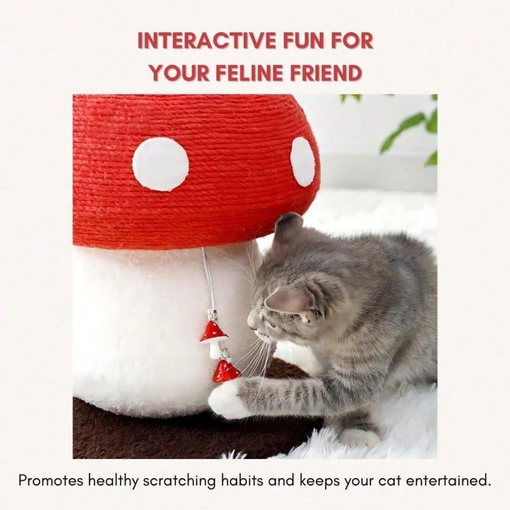 Sisal Mushroom Cat Scratching Post for Small & Medium Cats — No Assembly