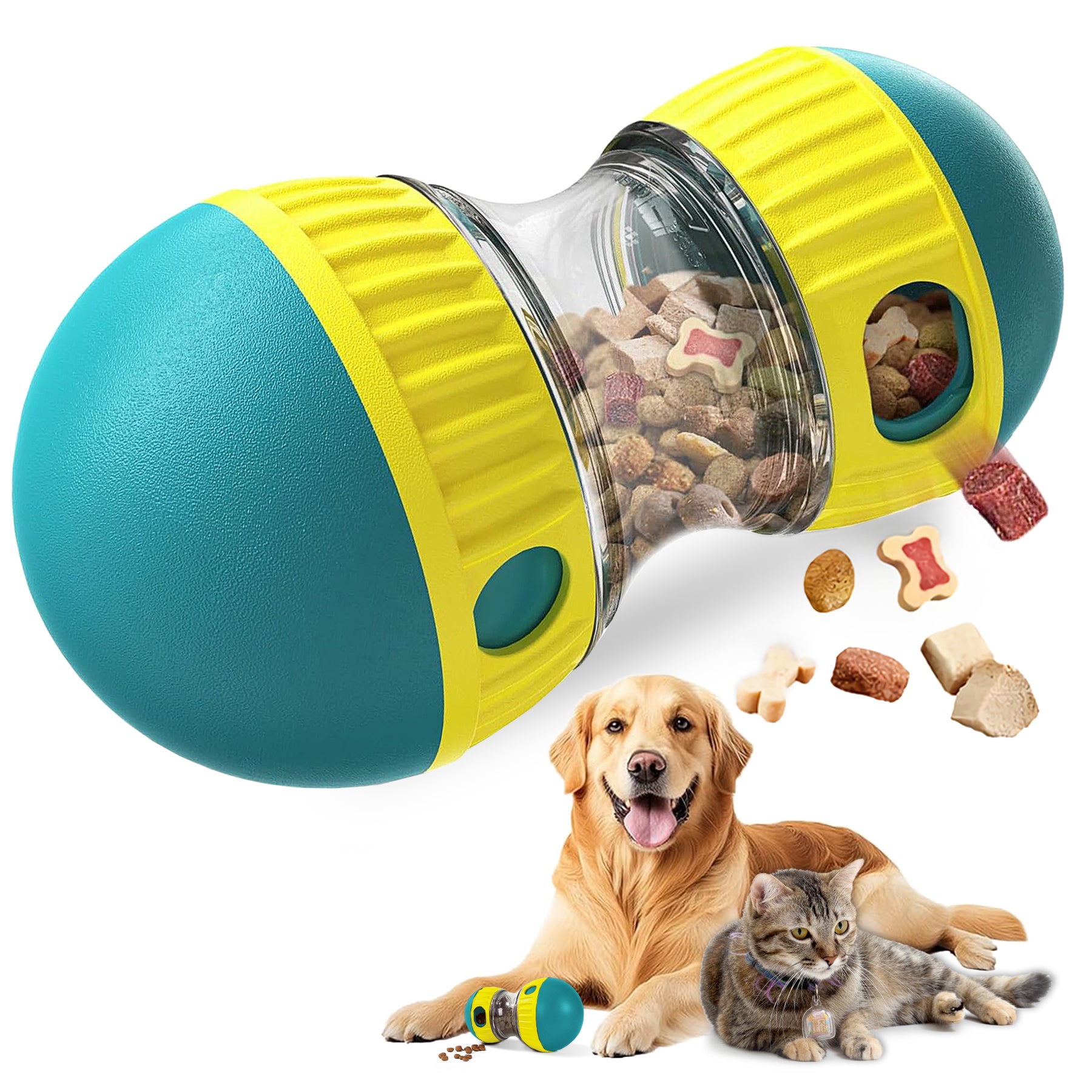 Treat Dispensing Puzzle Ball for Dogs — Adjustable Slow Feeder