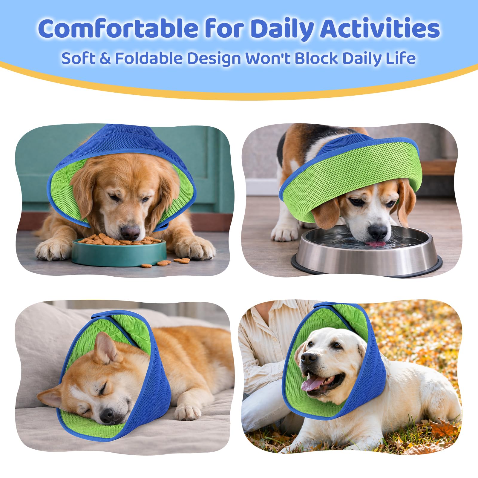 Recovery Cone Collar for Dogs & Cats — Soft, Adjustable & Washable