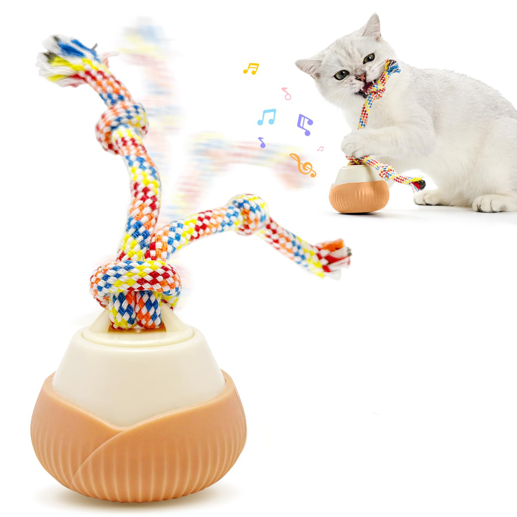 Self-Rolling Cat Toy Ball with LED Lights & Sound — Auto Rotating