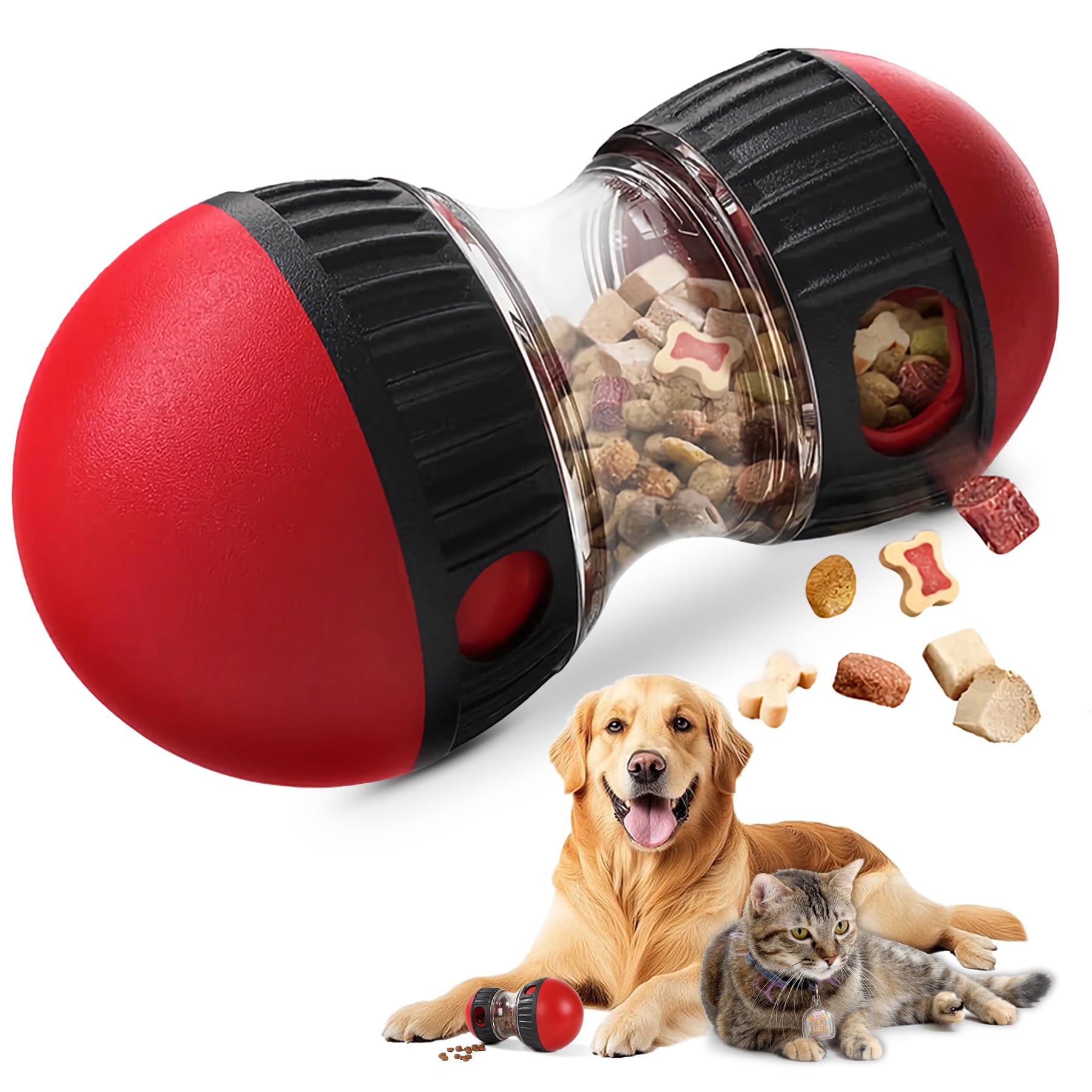 Treat Dispensing Puzzle Ball for Dogs — Adjustable Slow Feeder