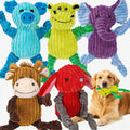 Squeaky Plush Dog Toy 5-Pack for Small, Medium & Large Dogs — Built-In Squeaker