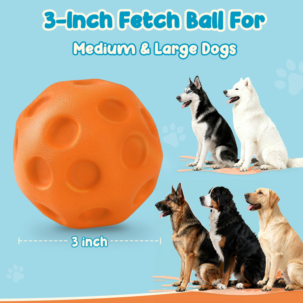 High-Bounce Fetch Balls for Medium & Large Dogs — 3 Pack