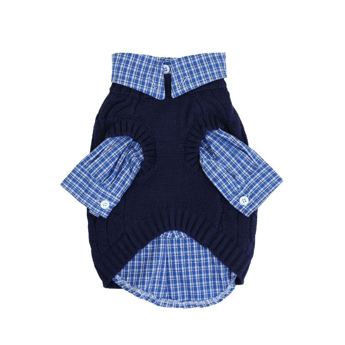Warm Cotton Knit Sweater for Dogs — Minimalist Navy Style | Pawside Pets