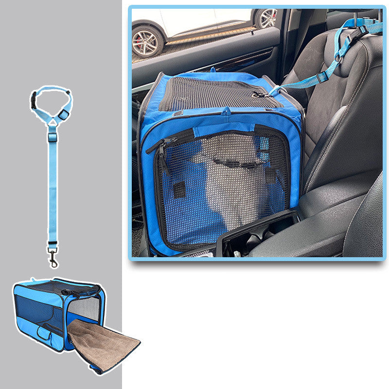 Foldable Pet Travel Carrier for Cats & Dogs — Locking Zippers