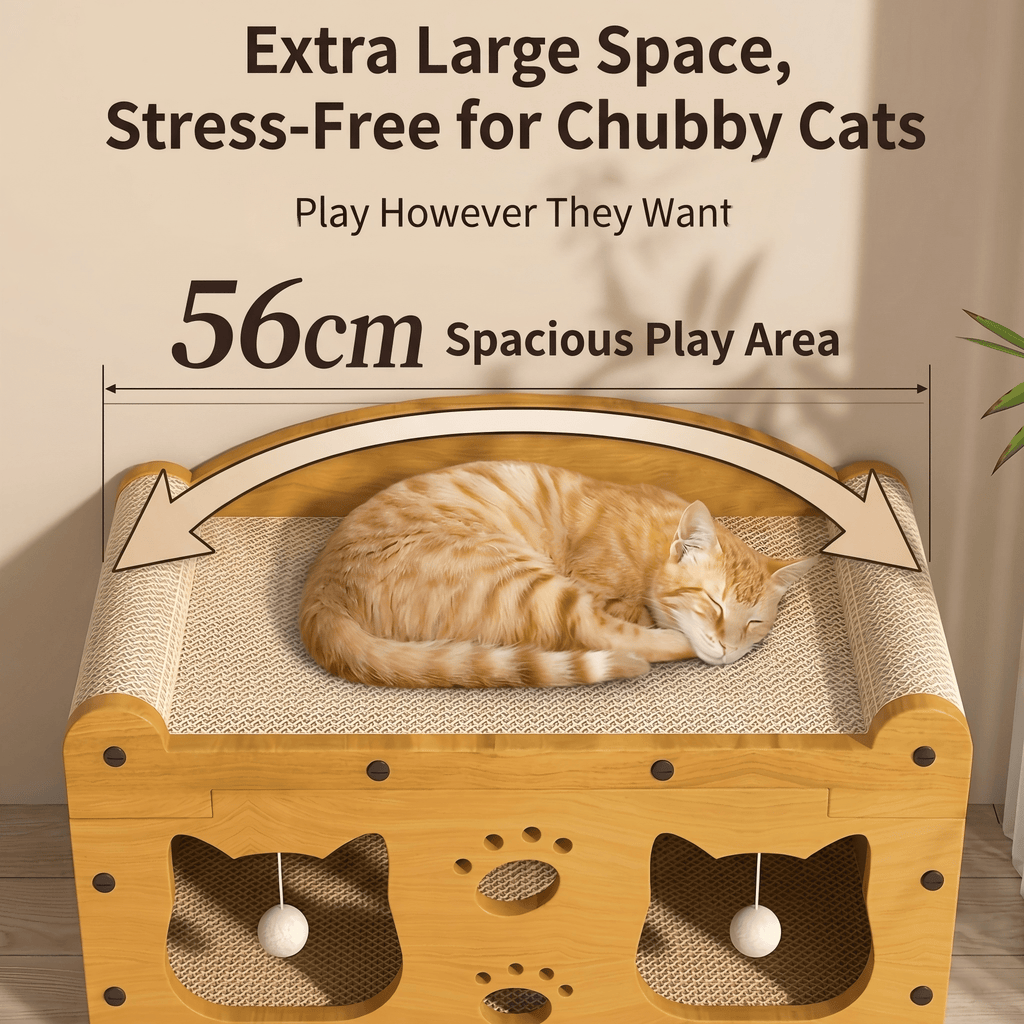 Two-Tier Cat Scratcher House with Cave & Sofa Bed — 3 Styles