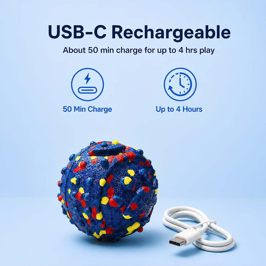 Rolling Interactive Ball for Dogs — Self-Moving, Waterproof & Rechargeable
