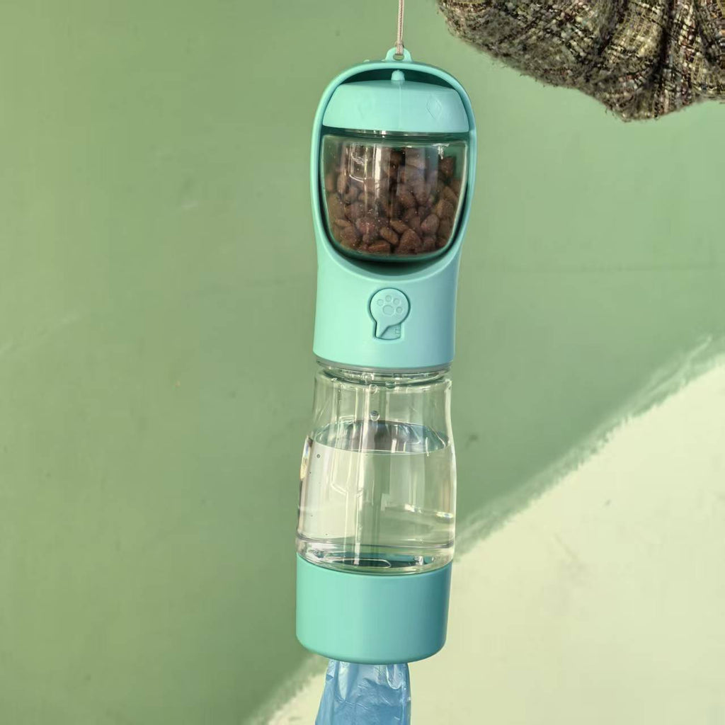 3-in-1 Walk & Feed Travel Bottle for Dogs — Water, Food & Waste Bags