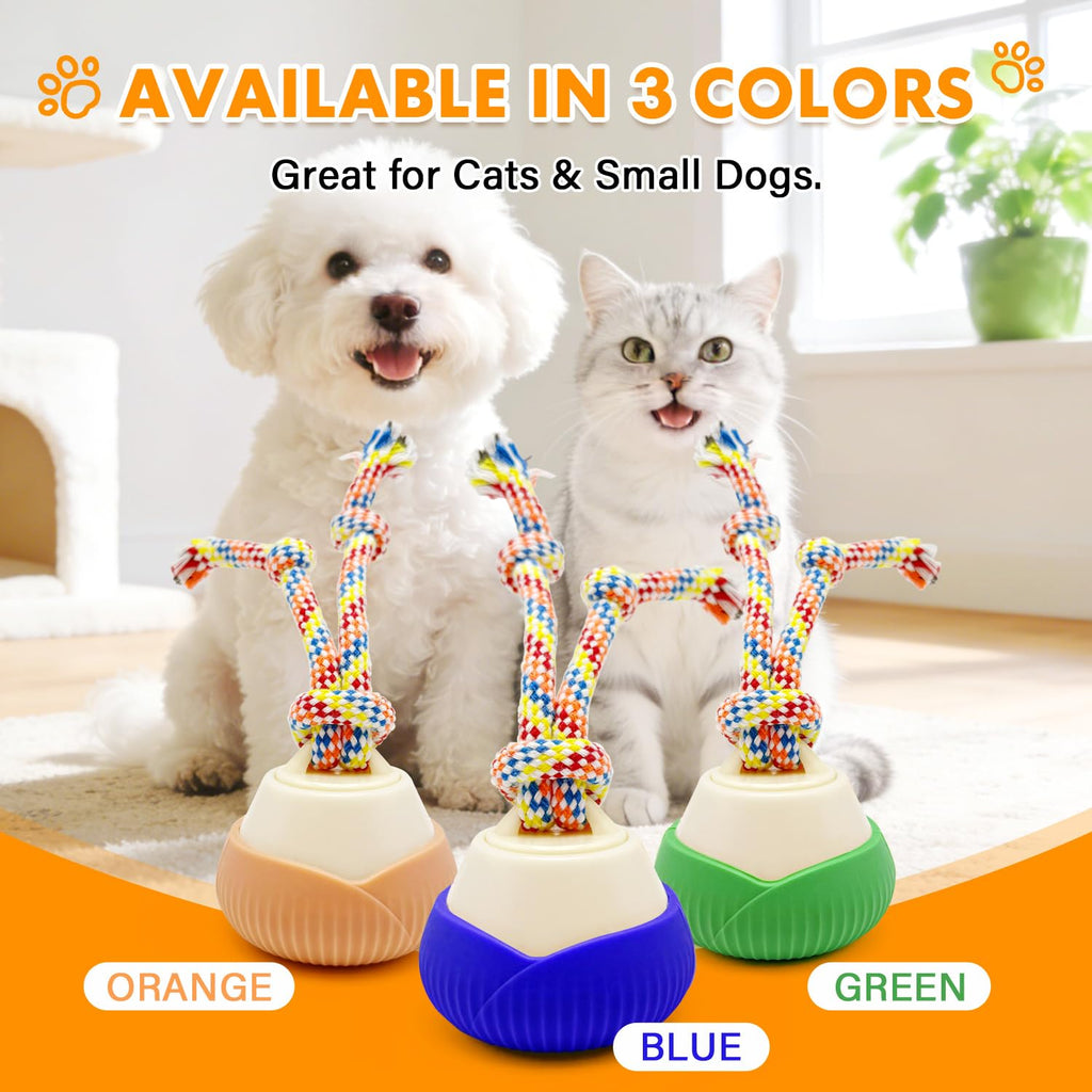Self-Rolling Cat Toy Ball with LED Lights & Sound — Auto Rotating