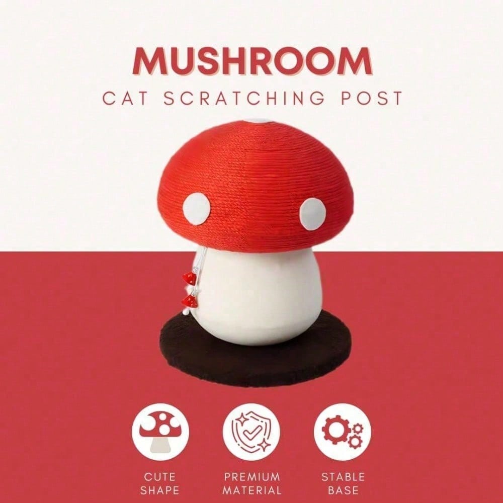 Sisal Mushroom Cat Scratching Post for Small & Medium Cats — No Assembly