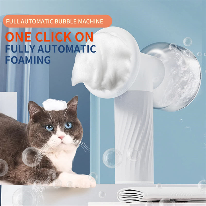 Foaming Bath Brush with Soap Dispenser for Dogs & Cats — Self-Lathering