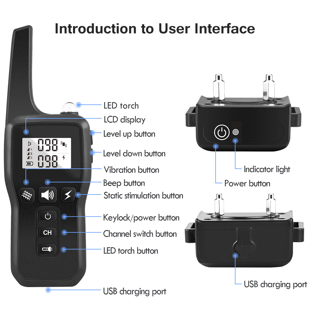 Long-Range Dog Training Collar with Vibration & Tone — 1000m Remote